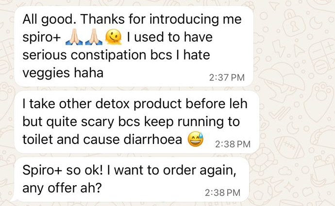 Unedited customer message