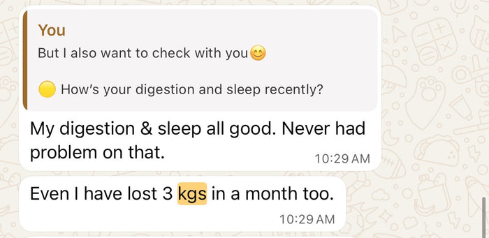 Unedited customer message